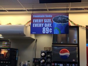 Gas Station Signs indoor hanging banner retail 300x225